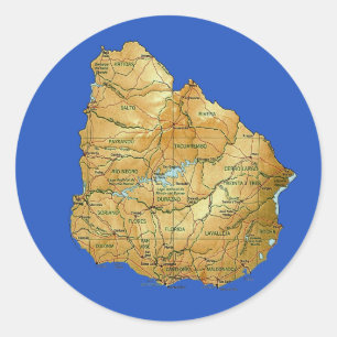 Autocollant Uruguay Map