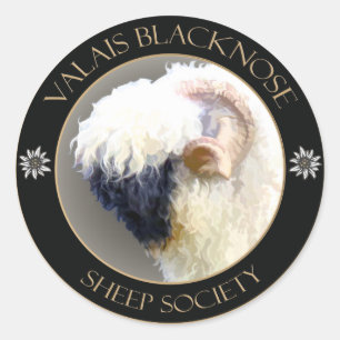 Autocollant Valais Blaccusé Sheep Logo Round 3" -