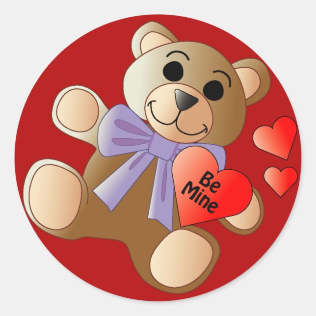 Autocollant Valentine Teddy Bear (Devant)