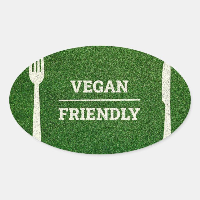 Autocollant vegan de style football et rugby (Devant)