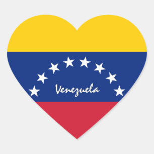 Autocollant Venezuela, Cœur, Amour, Drapeau Vénézu