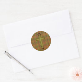 Autocollant vert Abstrait Motif et croix de foi