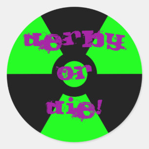 Autocollant vert et noir radioactif de Derby de
