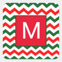 autocollant vert et rouge personnalisé avec initia