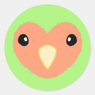 Autocollant vert Lovebird mignon
