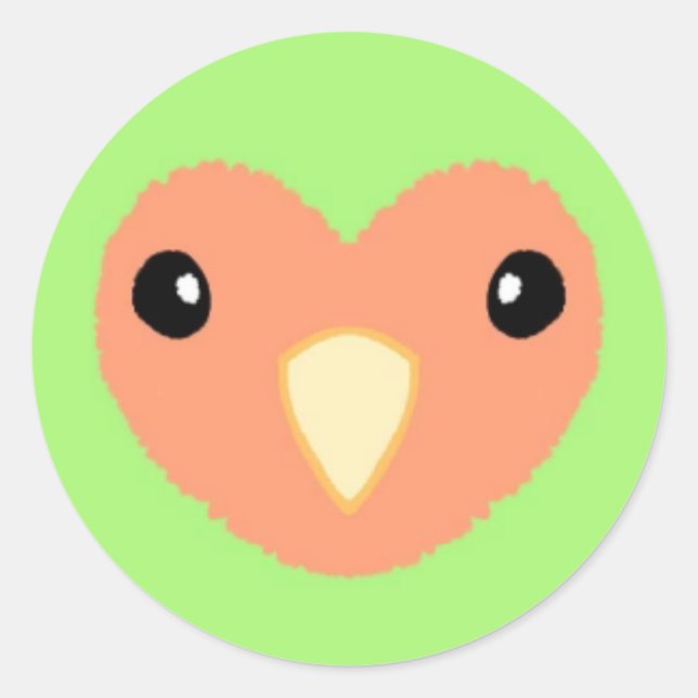 Autocollant vert Lovebird mignon (Devant)