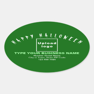 Autocollant vert ovale Halloween d'affaires