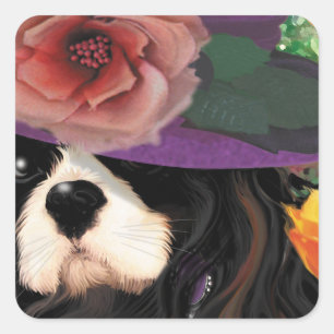 Autocollant victorien Cavalier King Charles