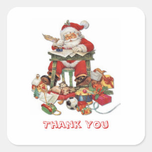 Autocollant vintage de Merci de Noël de Père No