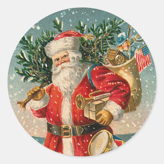 Autocollant vintage du Père Noël (Devant)
