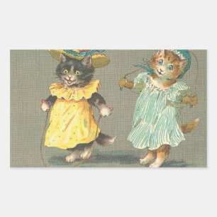 Autocollant vintage jouet chatons