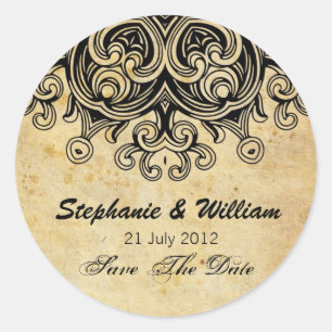 Autocollant vintage Mariage noir