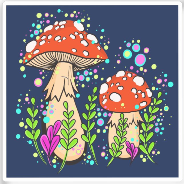 Autocollant vinyle Amanita Mushrooms (Recto)