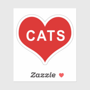 Autocollant vinyle CATS Red Love Heart