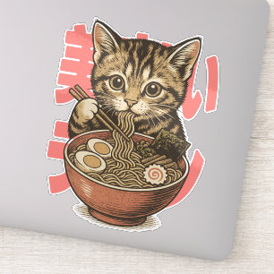 Autocollant vinyle de chaton Yummy Ramen