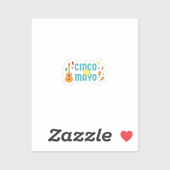 Autocollant vinyle de fête mignonne Cinco de Mayo (Feuille)