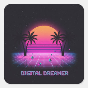 Autocollant vinyle de style holographique Digital