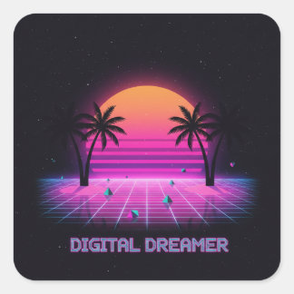 Autocollant vinyle de style holographique Digital