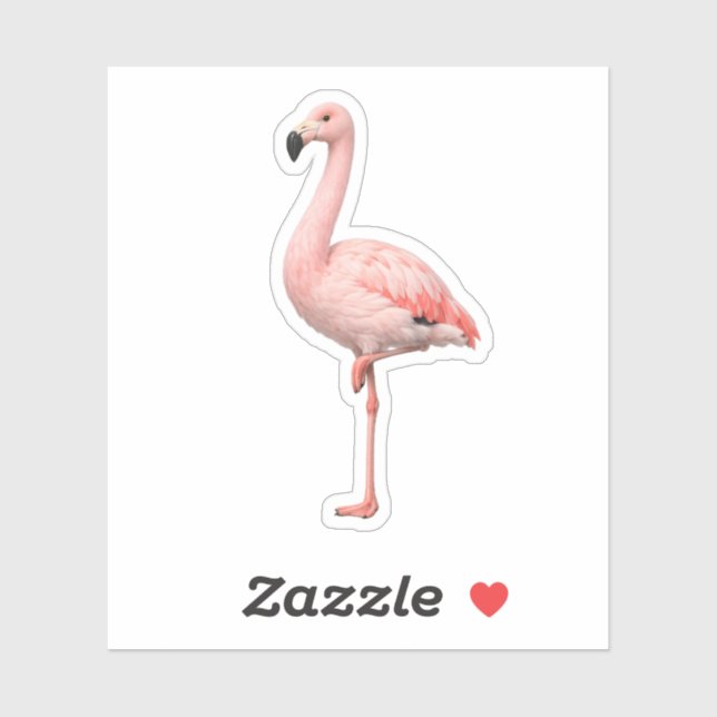 Autocollant vinyle découpé au laser Flamant rose é (Feuille)