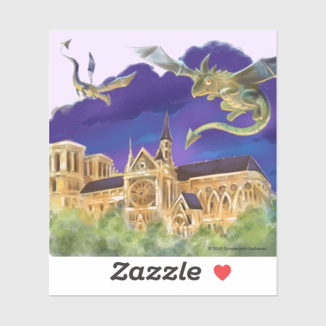 Autocollant vinyle Gargoyle Notre Dame - Paris (Feuille)
