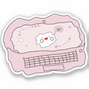 Autocollant vinyle Kawaii pour ordinateur portable