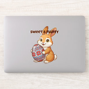Autocollant vinyle Lapin doux et duveteux