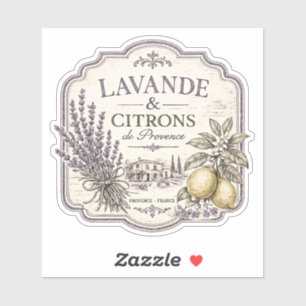 autocollant vinyle lavande et citron