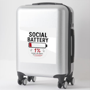 Autocollant vinyle personnalisé Batterie sociale f