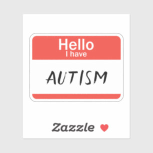 Autocollant vinyle personnalisé Nametag Autisme