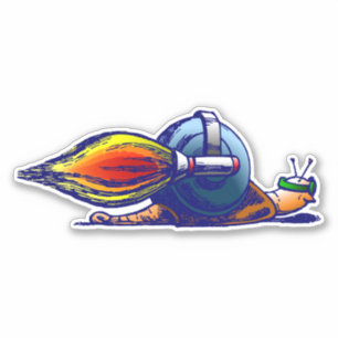 Autocollant vinyle personnalisé Rocket Snail