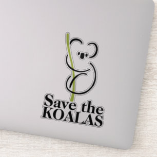 Autocollant vinyle personnalisé Sauvez les koalas
