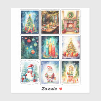 Autocollant vinyle scènes de Noël