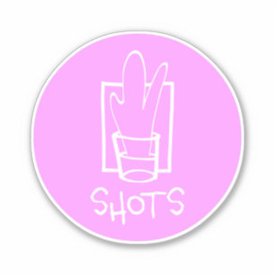 Autocollant vinyle sur mesure rose et blanc Shots