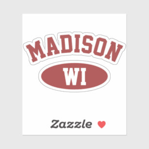 Autocollant vinyle typographie rétro Madison, Wisc