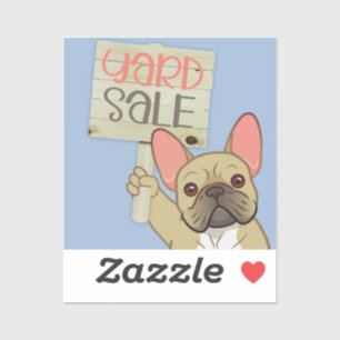 Autocollant vinyle Vente de jardin Bouledogue fran