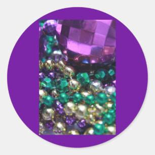 Autocollant violet de perles Mardi Gras