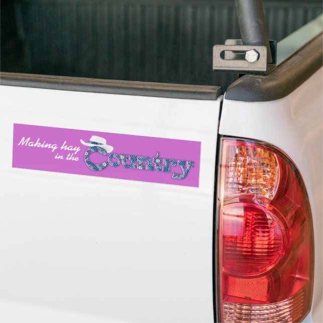 autocollant violet "Making hay in the Country" (Sur camion)