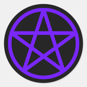 Autocollant violet violet noir Pentacle solide