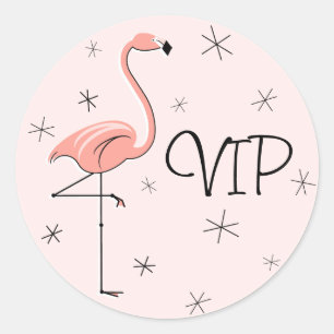 Autocollant VIP rose Flamant rose