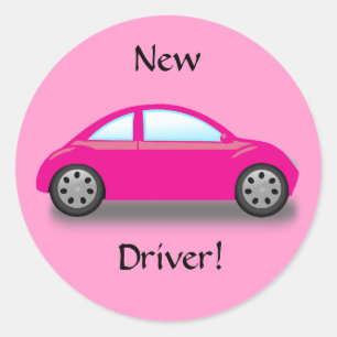 Autocollant Voiture Rose Conducteur Débutant