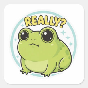 Autocollant Vraiment Grenouille Mignonne Vue Latér