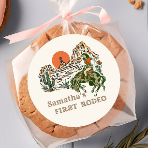 Autocollant Western First Rodeo Cowgirl 1er annive