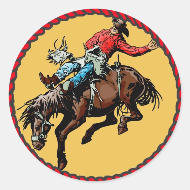 Autocollant Western Rodeo Bronc Rider (Devant)
