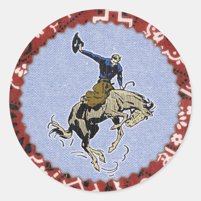 Autocollant Western Round Up Buckin (Devant)