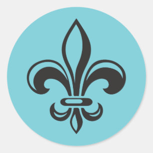 Autocollant x20 Fleur de lys français moderne noir