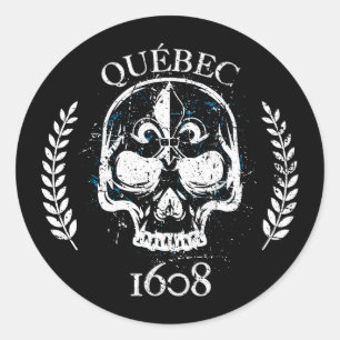 Autocollant (x20_ ronds crâne/grue du motard québé