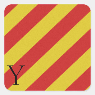 Autocollant Y d'alphabet de drapeau de signal