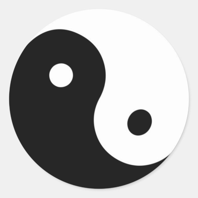 autocollant Yin yang noir et blanc (Devant)