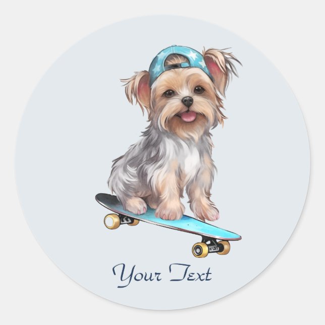 Autocollant Yorkshire Terrier aquarelle (Devant)