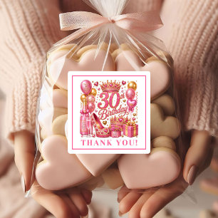 Autocollants 30e Anniversaire Luxe Rose Gold Paill